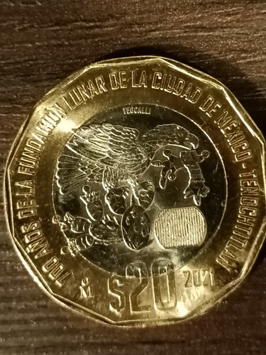 Moneda 20 Tenochtitlan 700 Años