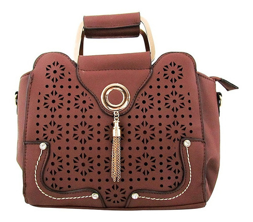 Bolso Cartera Bandolero Doble Asa Con Borla Para Dama