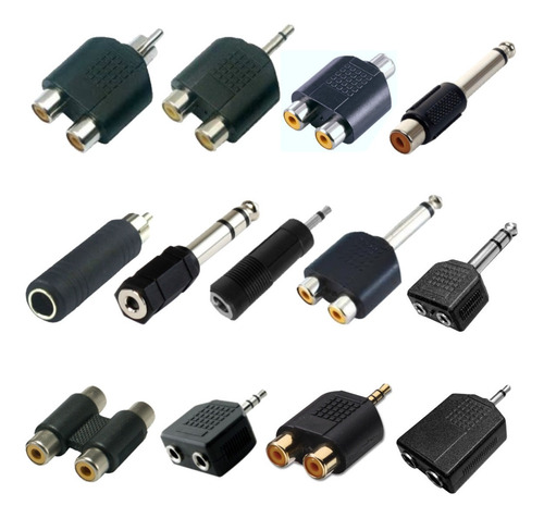 Adaptador Rca Plug 6.5 Miniplug 3.5 Macho Hembra Mono Stereo