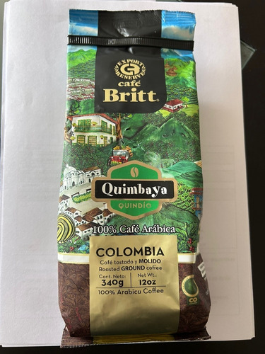 Cafe Britt Colombia Tostado Y Molido Quimbaya Arabica