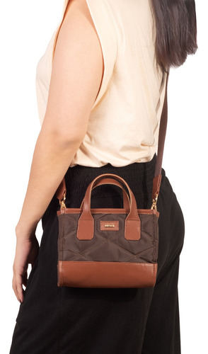 Bolsa Crossbody Dama Bolsas Mujer Impermeable Poppy Yayas Color Cocoa