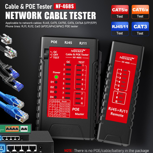 Probador De Cables De Red Zhouce Nf-468s Rj45 Rj11 Rj12 Cat5