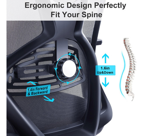 Silla De Oficina Ergonómica Ticova Con Soporte Lumbar