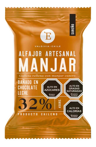 Alfajor Artesanal Manjar Leche Entrelagos 24x40gr