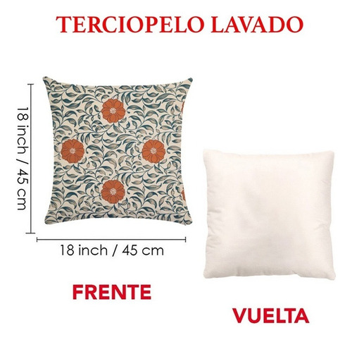 Juego 3 Fundas Cojines Flores Oriental Vintage Terciopelo