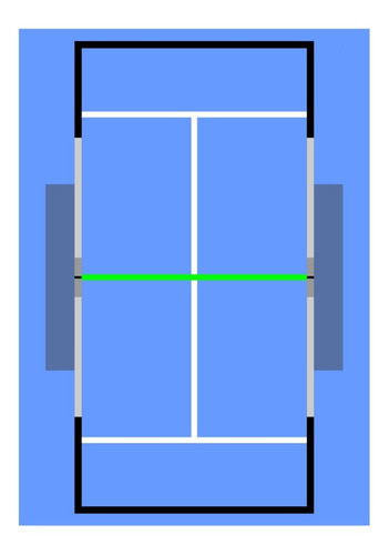 Pizarra Padel Profesional Doble Faz Cancha Cesped / Celeste