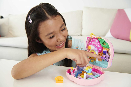 Polly Pocket Juego Compacto, Fiesta De Té De Unicornio Con 2