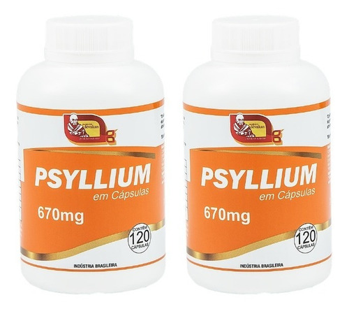 Psyllium 240 Cáps ( Kit 2 Potes 120 Cáps) - Mosteiro Devakan