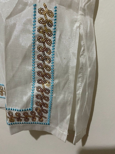 Túnica Camisola Seda Brillante Bordado Y Lentejuelas Var´s