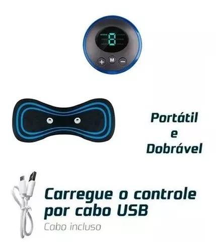 Massageador Muscular Elétrico Recarregávil Portátil USB