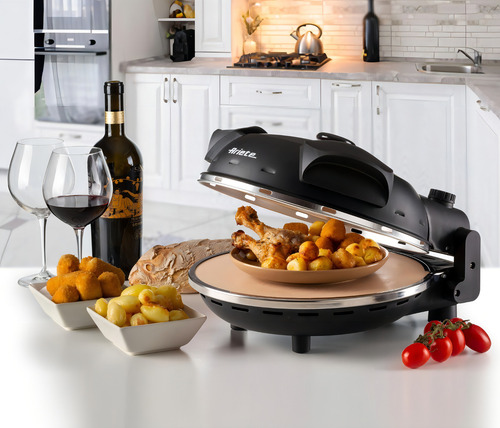 Forno De Pizza Eletrico Ariete Com Pedra Antiaderente 1200w Cor Preto 127V