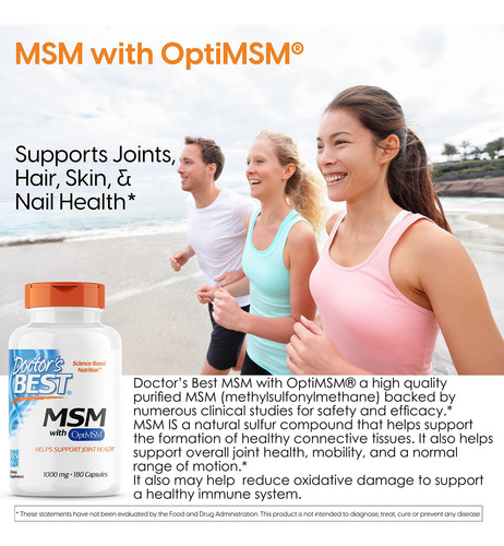 Suplemente Doctor's Best Msm Com Optimsm 1000 Mg 180 Cápsula