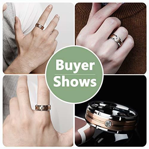 Imagen 4 de 7 de Newshe Juego De Anillos De Boda Para Él Y Sus Mujeres Bandas