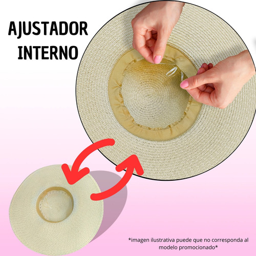 Sombrero Playero Protección Solar Para Mujer Amplio Gris Oscuro Único