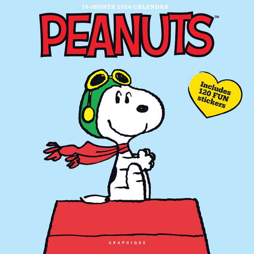 Graphique Calendario De Pared Peanuts 2024, 12 X 12 Pulgadas