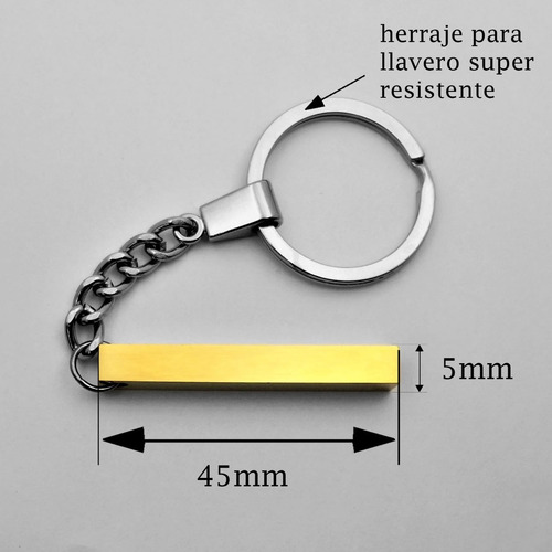 Imagen 3 de 7 de Llavero 4 Caras Texto Grabado Láser Personalizado 1127