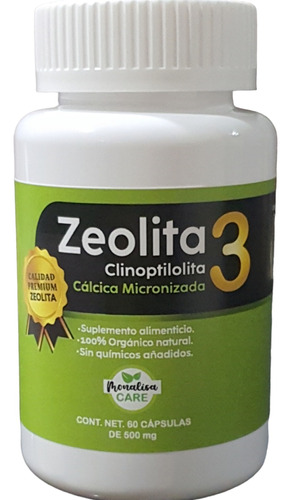 Zeolita Clinoptilolita Grado Alimenticio 60 Caps.  Premium!