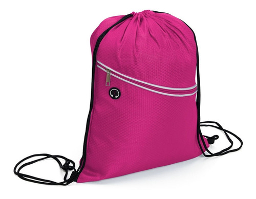 Bolsa Mochila Saco Esporte Academia Nylon Cor Rosa