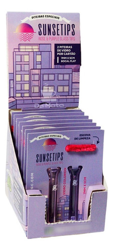 Caixa De Piteira De Vidro Sunsetips Rose & Purple Glass Tips