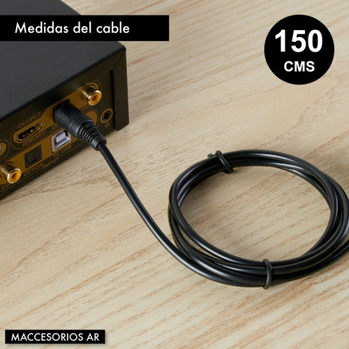 Cable Audio Digital Alta Calidad Fibra Optica 1,5m Toslink