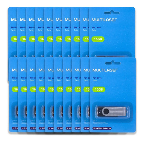 Kit 20 Pendrive Multilaser Pd588 Twist 16gb 2.0  Atacado