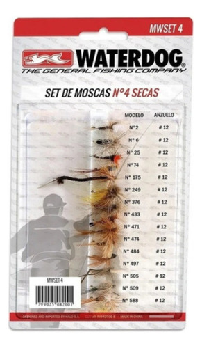 Kit 15 Moscas Fly Waterdog Premium Truchas Secas Mwset4 N°12