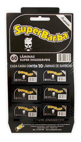 Lâmina De Barbear Super Barba Black Premium 60 Unidades