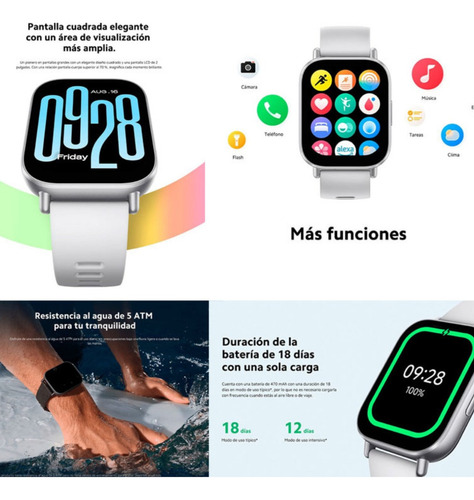 Xiaomi Smartwatch Redmi Watch Active 5 Bluetooth Negro