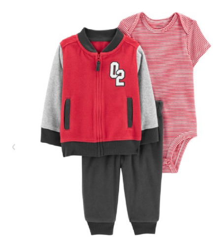 Conjunto Carter´s Chaqueta Roja Universitaria 3pz