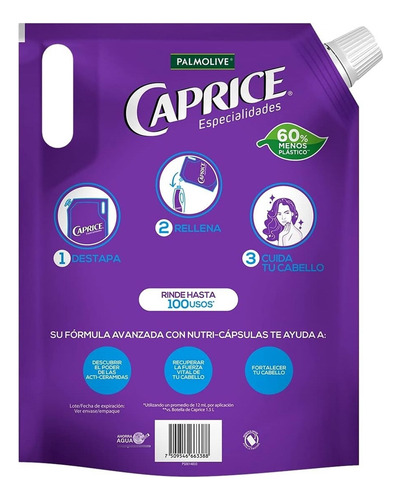 Shampoo Caprice Palmolive Specialties Fuerza Y Brillo 1.3lts