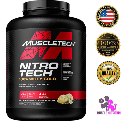 Nitro Tech Whey Gold 5 Lb Proteína Registro Sanitario 