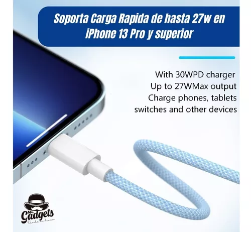 Cable Usb-c A Usb-c Trenzado Carga Rápida 20w Compatible Iphone