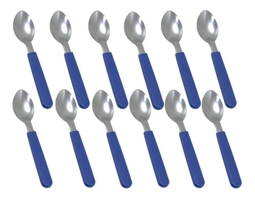 Set X6 Cuchara Té Acero Inox Mango Plastico Carol Kuchen Color del mango Azul