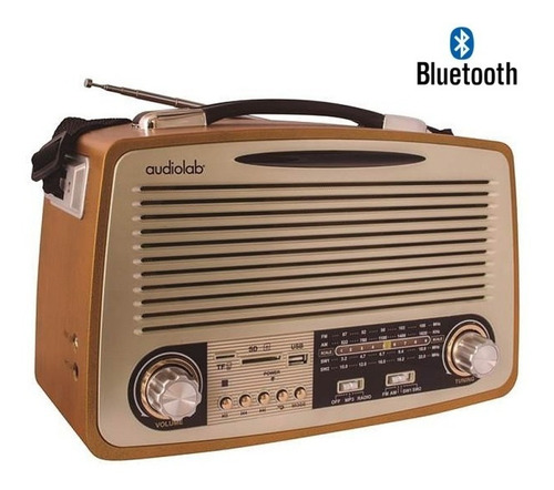 Radio Retro Bluetooth Recargable Usb 4 Bandas Am Fm Sw Micro