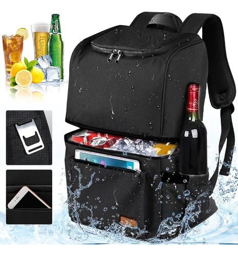 Mochila Térmica Aislada,27l Hielera Portatil Mochila Con Abr