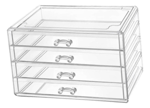 / Cajón Organizador De Acrílico Transparente, De 4 Niveles