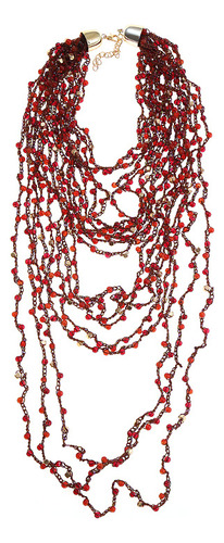 Collar De Cuentas Multicapa Gargantilla Tejida A Mano For