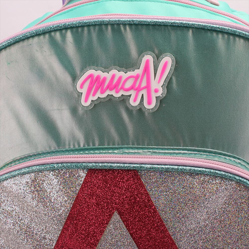 Mochila Carro Muaa Estrella 18 PuLG Escolar Niña Infantil Color Agua Diseño De La Tela Liso