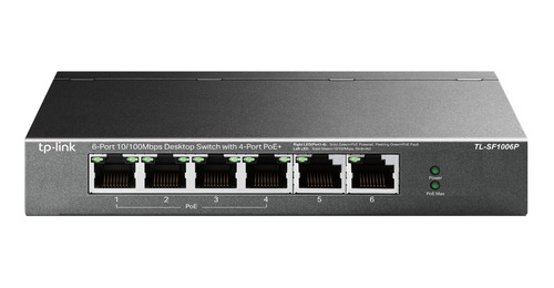 Switch Tp-link Tl-sf1006p 6 Puertos Con 4 Poe+ Metalico Rack