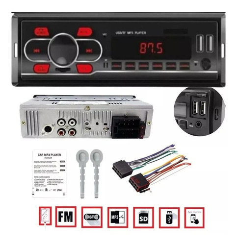Fp Import Radio F100 Preto 1 Kit Bluetooth Usb