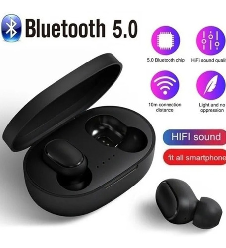 Auriculares inalámbricos Bluetooth Erdots A6s Plus con pantalla de color: negro, color de la luz: blanco