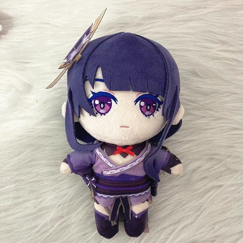 Genshin Impact Raiden Shogun Boneca Pelúcia Brinquedo 20cm