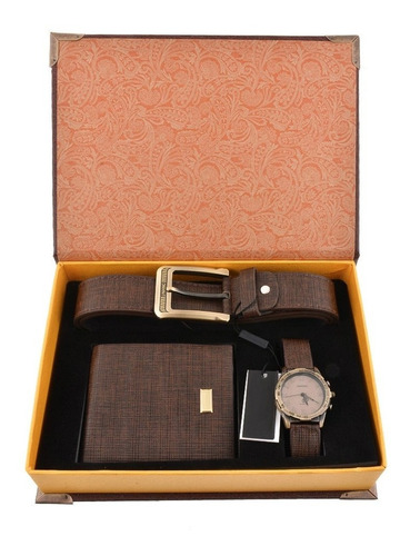 Kit De Regalo Para Hombre, Cinturon, Reloj Y Billetera