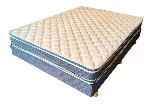 Colchon Sommier Acolchado Sabana Almohadas Patas Resortes