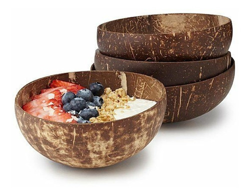 Bowl De Coco Tazon Natural Artesanal Mexicano (1 Pieza)