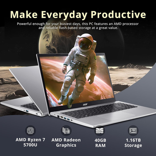 Laptop Acer Business & Student Ryzen 7 5700u 40gb Ram 1tb S