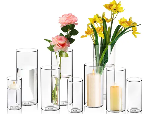 comprar Paquete De 9 Jarrones Cilindricos Para Centros De Mesa, Port