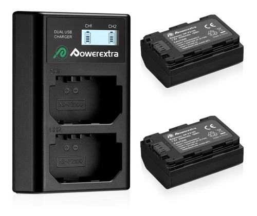  Cargador + 2 Baterías Para Sony Np-fz100 A7iii A7riii A7r3