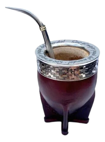 Mate Imperial Uruguayo Con Virola Personalizada + Bombilla