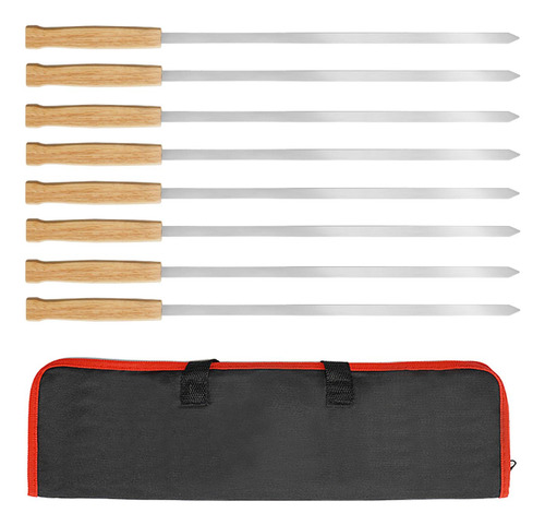 8x Brochetas Planas Largas De Shish Kebab Brochetas De
